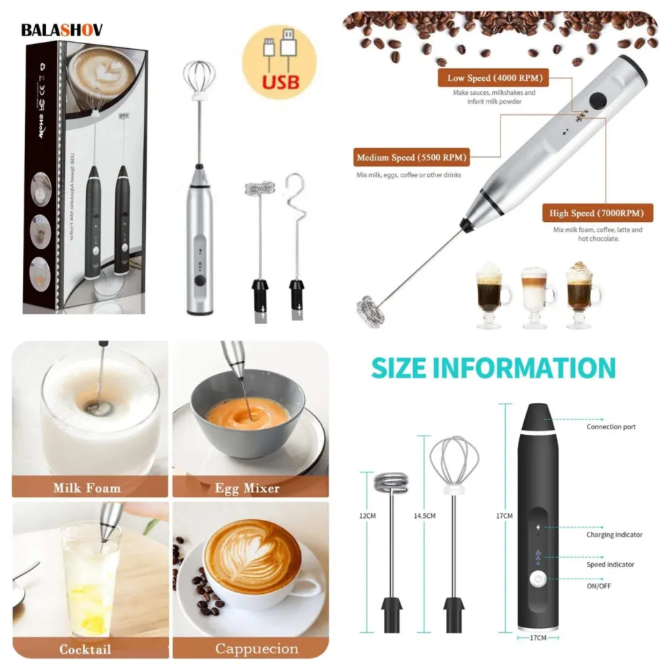 electric coffee beater - 2 in 1 high quality electric coffee beater and grinder rechargeable - electric coffee beater Milk Frothier & Former, Egg Beater, Cake Beater, Portable Hand Beater  and mixer and USB connected and easily rechargeable