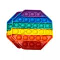 popit rainbbow colour with hexagonal shape popping toy and fidget toy. 