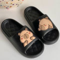 Cute Capybara Design Thick Sole Women Slippers Slides Bathroom Beach Indoor Sandals Summer Couple Shoes. 