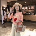 Qdshop🎈New arrival Korean style heart shape summer short-sleeved T-shirt simple and multi-match easy to wear all festival❤️. 