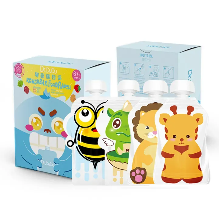 8pcs%20Reusable%20Food%20Storage%20Bag,Yogurt,%20Milk%20Food%20Pouches,%20Refillable%20Kids%20Toddlers%20Supplementary%20Food%20Squeeze%20Bottle%20Random%20-%20Image%206
