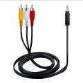 Av code 3 in 1 high Quality 3.5 mm turn RCA AV cable 3 to Tv  box other side Audio vidio point. 