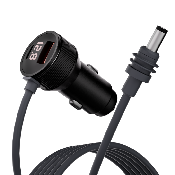 For Starlink Mini Power Cable 10FT 3M 12V-24V Cigarrete Adapter to DC Power Cable with USB Type-C Port and Voltmeter