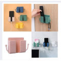Mobile Phone Charging Hanging Holder Multifunction Wall Mounted Plug Bracket Remote Control Mounted Storage Box. 