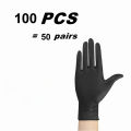 10/30/60/100PCS Disposable Black Nitrile Gloves for Household Use Latex-Free Powder-Free Cleaning Beauty Petcare Hair Dye Gloves.