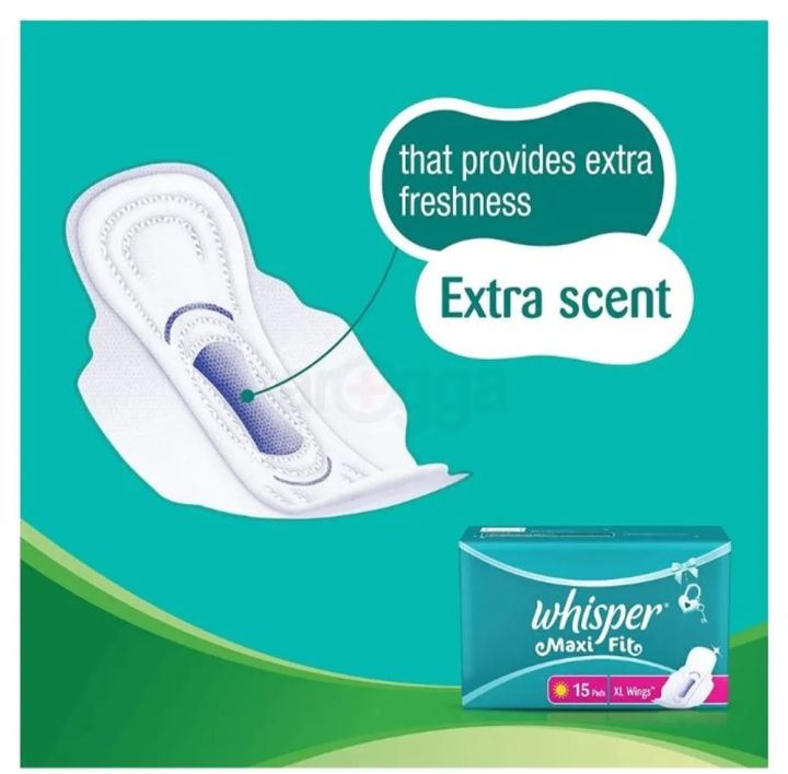 Whisper%20Maxi%20Fit%20Sanitary%20Pads%20with%20Wings%20L+%2015%20Pcs%20-%20Image%204