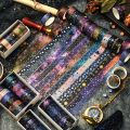 6 rolls of starry sky bronzing pattern washi tape, constellation pattern tape and  wrapping decoration, s for friends. 