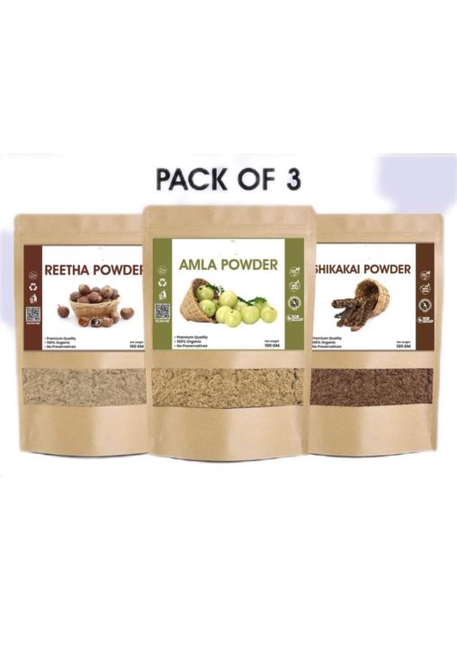 Pack of 3 Amla Reetha Shikakai powder