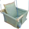 Baby Swing set with comfortable Soft Backrest Cushion, Secure Wooden Hanging Hand made Swing Seat Chair for infants. 