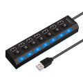 High Speed 4/7 Ports USB HUB 2.0 Adapter Expander Multi USB Splitter Multiple Extender with LED Lamp Switch for PC Laptop. 