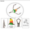 5Pcs Fishing Hook Winter Ice Fishing Hook Three-jaw Hook With Rhinestones High Carbon Steel Tackle Tool 6# 8# 10# 12#〔CC33〕. 