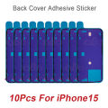 10Pcs Back Cover Adhesive Waterproof Seal Sticker for iPhone 14 15 16 Pro Max Plus Rear Side Seal Tape Glue Repair Sticker. 