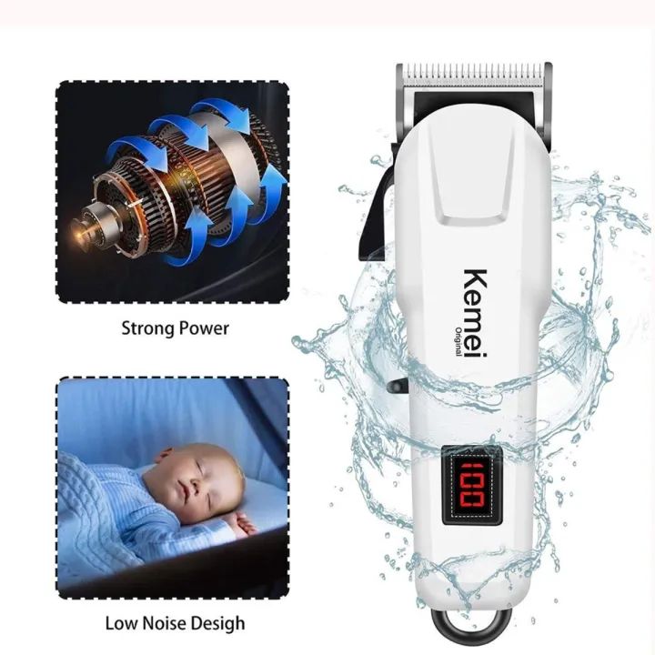 Kemei%20KM-809A%20Digital%20AC/DC%20Electric%20Rechargeable%20Professional%20Hair%20Clipper%20Trimmer%20-%20Image%204