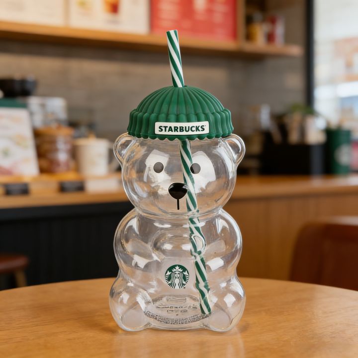 Adorable%20Starbucks%20Bearista%20Bear%20Glass%20Tumbler%20591ml%20Green%20Lid%20Straw%20Home%20Caf%C3%A9%20%20-%20Image%202