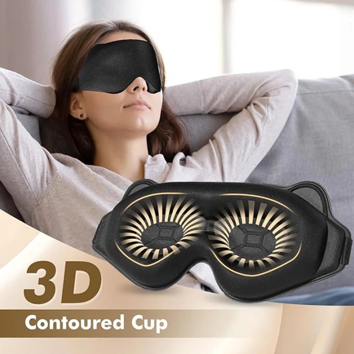 Sleep Eye Mask Weighted for Side Sleeper Men Women 3D Contoured Sleeping Mask No Eye Pressure 100% Blockout Soft Comfortable Eye