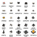 125PCS Assorted Micro Push Button Tact Switch Kit - 25 Types, Including Reset & Mini Leaf Switches, SMD/DIP  2*4 3*6 4*4 6*6. 
