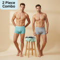 2 Piece Imported Premium Antibacterial Ice Silk Comfortable Boxer Brief Trunk Underwear for Men -Random Color. 