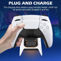 PS5 Controller Charger Station, Fast Charging Dock for PlayStation 5 Dualsense Controllers with Charging Cable and LED Indicator. 