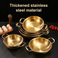 Stainless Steel Dry Pot Instant Noodle Lamian Noodles Pot Seafood Golden Noodle Pot Small Soup Pot Instant Noodles Two Ear Pot. 