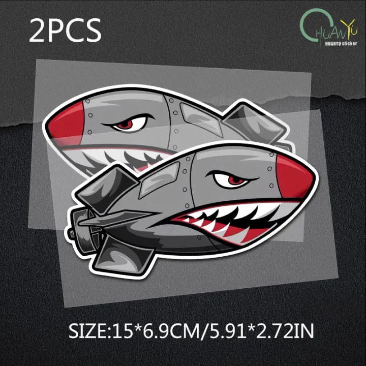 Sticker Bomb Shark Interesting Bomb Flying Tiger Shark Mouth Car Stickers Windshield ...