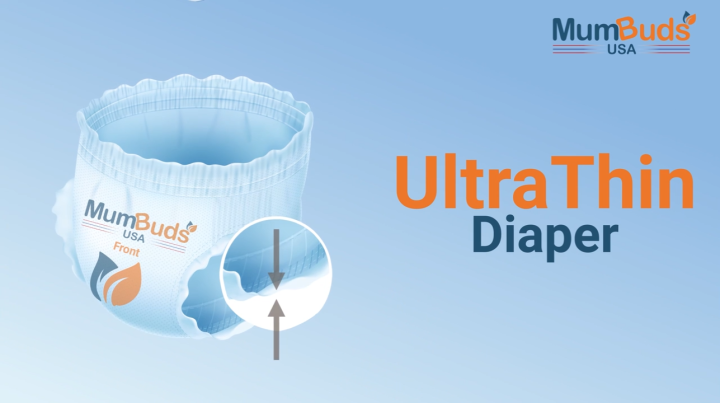 MumBuds USA Ultrathin Baby Diapers Medium (7-12 kg) – 40 pcs Pant Style  Ultra Soft, Breathable & Sensitive Skin Safe Diapers