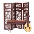 Creative Dollhouse Miniature Folding Screen Flute Lute Guzheng Fan Life Scene Ornament Kids Play Toys.