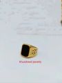 New Gold plated italian style ring Black stone style ring for Boys and men. 