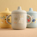 1PCS Cartoon Silicone Baby Feeding Cup BPA Free Leak Proof Training Cup With Handle Travel Friendly Dishwasher Safe Baby Stuff. 