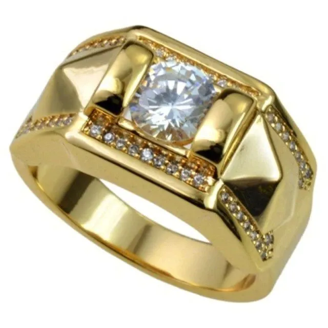 Luxury Male Female Wedding Zircon Stone Ring Crystal Gold Plt Rings Punk for Women Men East Cubic Dubai Jewelry Dropshipping