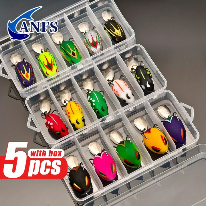 ANFS 5pcs Mini Frog Soft Bait- Artificial Lifelike Fishing Lures, Bionic Sequin for Freshwater and Saltwater Fishing