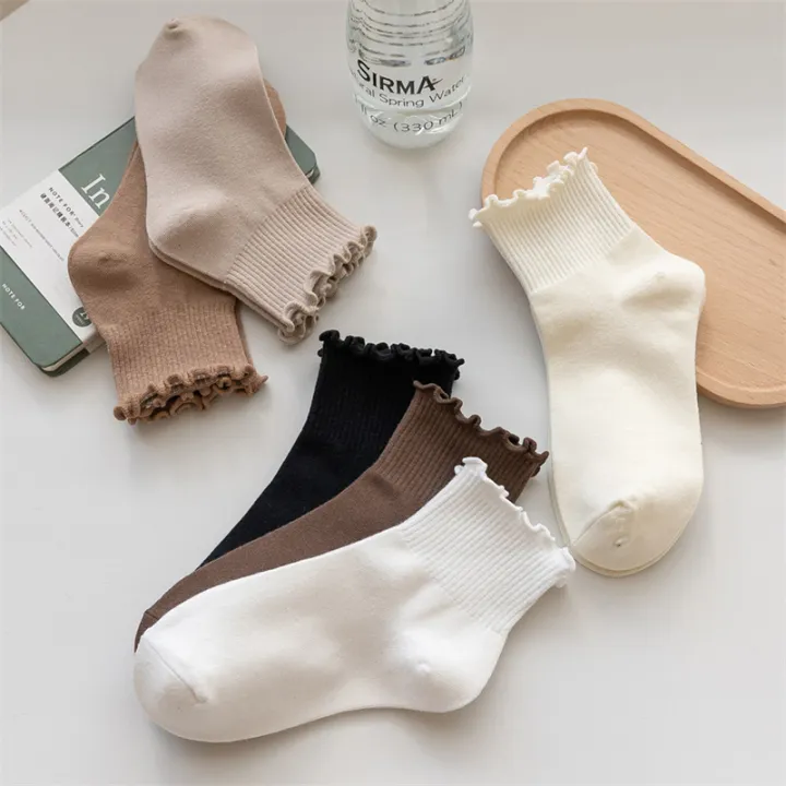 Socks%20For%20Women%20Cute%20New%20Summer%20Japanese%20Style%20Breathable%20Girls%20Short%20Socks%20Kawaii%20Solid%20Color%20Frilly%20Ruffle%20Socks%20Casual%20Sweet%20-%20Image%204