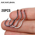 20Pcs Automatic Flipping Fishhook 1#-14# Offset Fishing Hook Two-bend Anti-skid Carp Hook Carbon Steel Hooks With Barb.