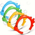 4/8PCs Diving Rings Set - Underwater Swim Training Gear with Fish-Shaped Retrieval Rings, Floatable PVC Pool Toys Adults/Kids. 