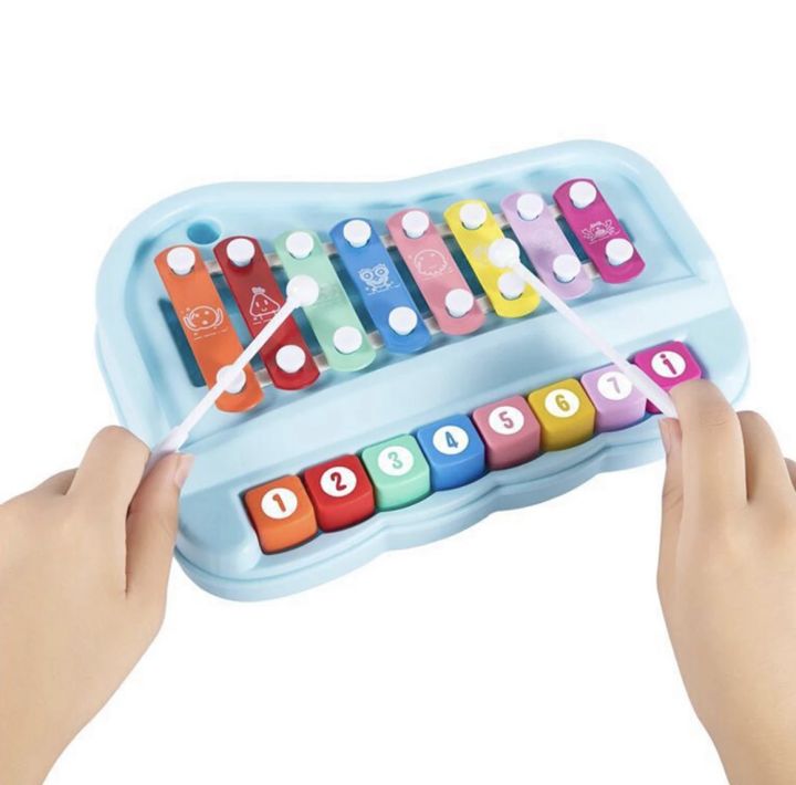2 in 1 Piano Xylophone for Kids,8 Key Scales Musical Instruments