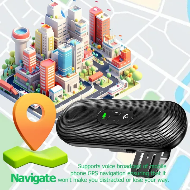 Bluetooth%205.4%20Car%20Kit%20Handsfree%20Dual%203W%20Speakerphone%20Sun%20Visor%20Speaker%20Mp3%20Player%20Wireless%20Music%20Receiver%20With%20Voice%20Assistant%20-%20Image%205