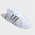 Women White Sneakers Court Point Running Shoes Lace-Up, Vinyl Synthetic Leather, Comfortable, Casual, Free Size, Stylish for College and Outdoor Activities. 