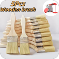 5Pcs Excellent Quality Paint Brush Wooden Handle BBQ Brush 1-6 Inch Artist Painting Brushes for Wall and Furniture Paint Brush.