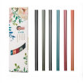 5 Pairs of Fiberglass Chopsticks Set 9.5 in Reusable Chinese Style Chopsticks Non-slip Easy To Use Bright Colors Dishwasher Safe. 