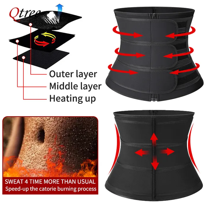 Qtree%20Body%20Shapewear%20Women%20Waist%20Trainer%20Corset%20Belly%20Cincher%20Trimmer%20Weight%20Loss%20Slimming%20Sweat%20Belt%20Sauna%20Strap%20Tummy%20Control%20-%20Image%207
