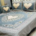 4 Piece Velvet Jacquard Bedsheet king size Bedsheet size 90x100. 