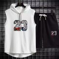 23 printed Summer tracksuit for men's in Sleeves less sando and shorts. 