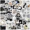 Vintage Black & White Fashion Style Stickers of  61pcs Vinyl Decal Merchandise Laptop Stickers for Laptops, Computers. 