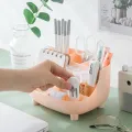 Kawaii Desktop Pen Holder Large-capacity Cute Stationery Storage Box Creative Cartoon Pencil Holder Ins Desk Organizer for Girls. 