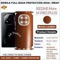 REDMI Note 14 PRO PLUS full Back 360 Protection skin wrap with sides and camera protection premium quality skin wrap for Redmi Note 14 Pro Plus full cover wrap sheet for redmi note 14 pro plus. 