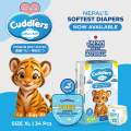 Cuddlers Cotton Soft Diaper XL 34 Pcs (12-17 kgs) with disposal bags & FREE Baby Wipes Inside This Pack. 