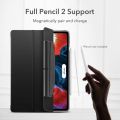 ESR Ascend Trifold Case with Tempered Glass Protector for iPad Pro 12.9 Inch – Lightweight & Durable Stand Cover – Auto Sleep/Wake Function – Built-in Pencil Holder with Wireless Charging Support – Scratch-Resistant & Stylish Rose Pink Design. 