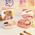 Cat ears foldable storage box stand makeup mirror makeup mirror table makeup mirror ins style. 