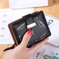 Women Long Standard Leather Wallet Hollow Out Leaves Decor Female Day Clutch Card Holder Money Purse Bags. 