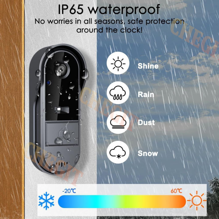 Wireless%20Wifi%20Doorbell%20Camera%201080P%20Video%20Intercom%20Doorbell%20Waterproof%204.3in%20IPS%20Screen%20Home%20Security%20Door%20Bell%20IR%20Night%20Vision%20-%20Image%204