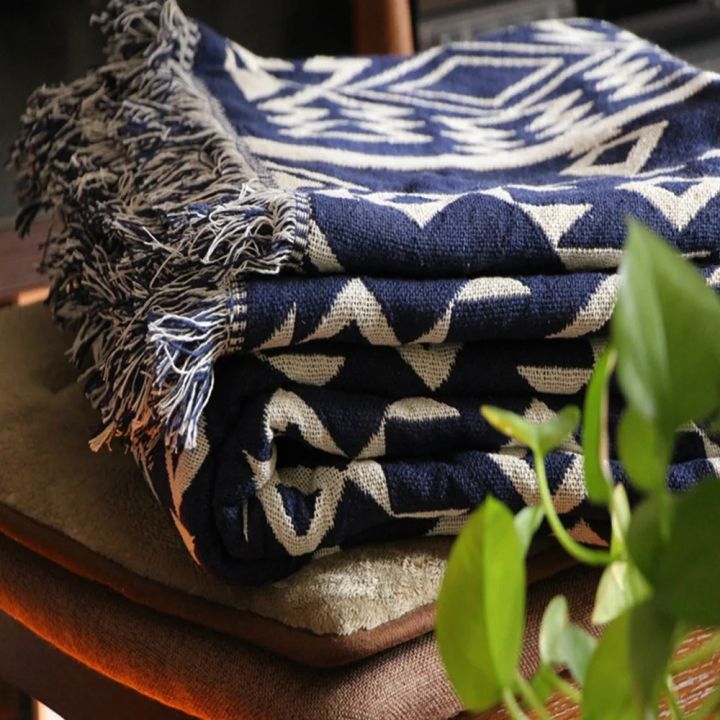 90x90cm%20Bohemian%20Plaid%20Blanket%20with%20Tassel%20for%20Sofa%20Bed%20Decorative%20Blankets%20Cotton%20Sofa%20Cover%20Throw%20Blanket%20-%20Image%204
